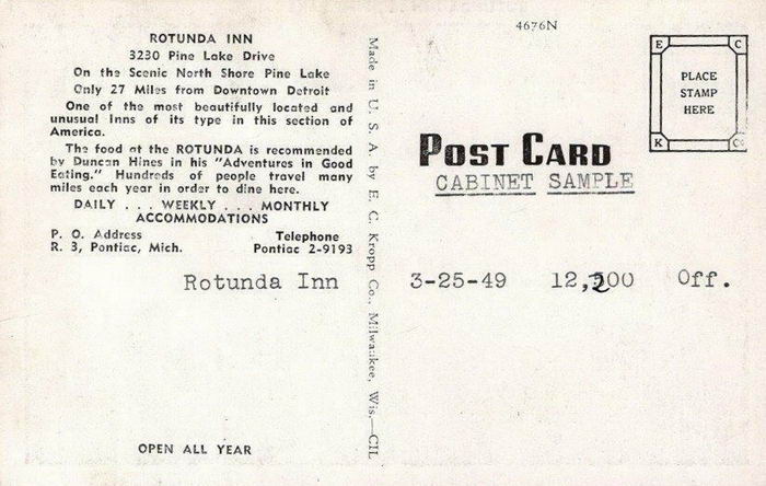 Rotunda Inn - Old Postcard